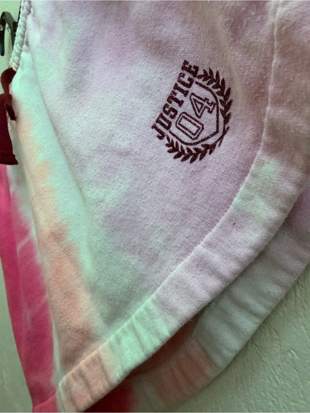 Justice Pink Peach Lavender Tie-Dye Drawstring Skort